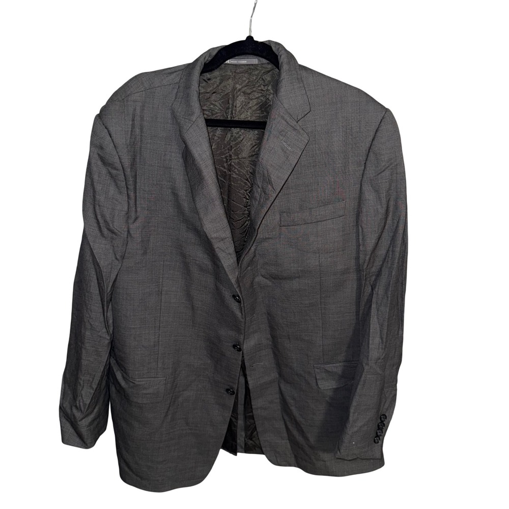Hickey Freeman Men's Gray Wool Blend Blazer Suit Jacket Sport Coat Size 44R